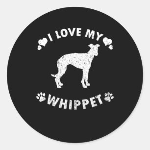 Ik hou van mijn weipet-hond-cadeauidee ronde sticker
