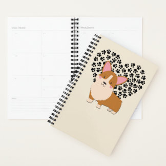 Ik hou van mijn Welsh Corgi Puppy Dog schildert he Planner