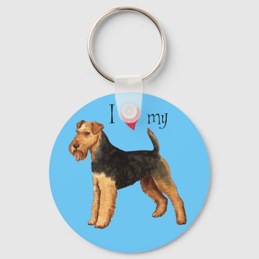 Ik hou van mijn Welsh Terrier Sleutelhanger (Voorkant)
