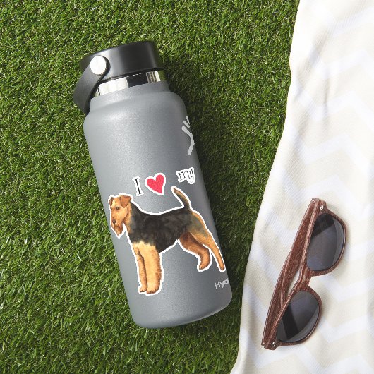 Ik hou van mijn Welsh Terrier Vinyl Sticker (HydroFlask Insitu)