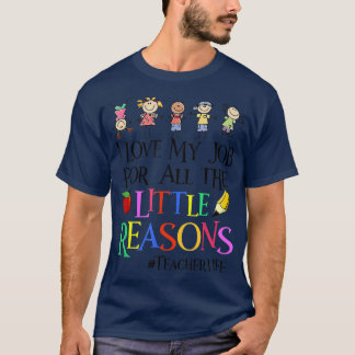 Ik hou van mijn werk om alle kleine redenen grappi t-shirt