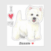 Ik hou van mijn Westie Vinyl Sticker (Vel)