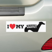 Ik hou van mijn Whippet Bumpersticker (Op auto)