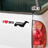 Ik hou van mijn Whippet Bumpersticker (Op Truck)