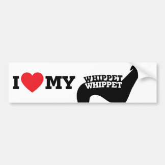 Ik hou van mijn Whippet Bumpersticker
