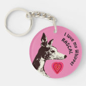 Ik hou van mijn Whippet Sleutelhanger (Voorkant)