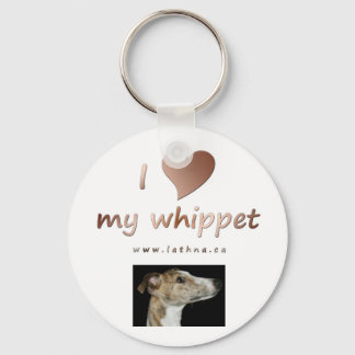 Ik hou van mijn whippet sleutelketen sleutelhanger