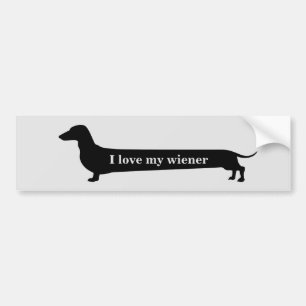 Ik hou van mijn wiener-dachshund-bumpersticker bumpersticker