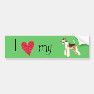 Ik hou van mijn Wire Fox Terrier Bumpersticker