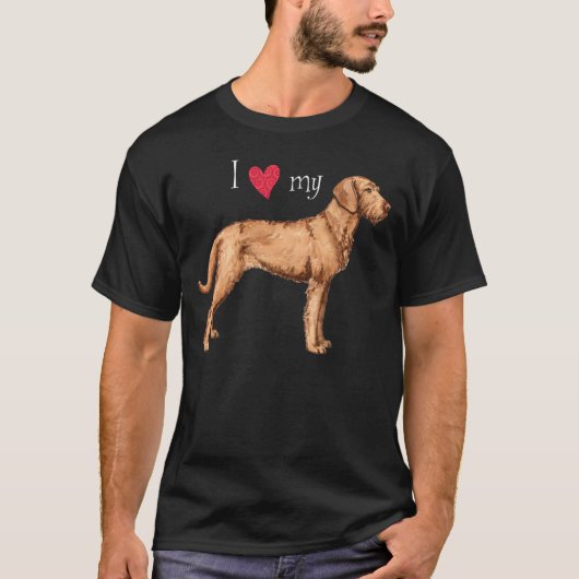 Ik hou van mijn Wirehaered Vizsla T-shirt (Voorkant)
