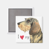 Ik hou van mijn Wirehaire Dachshund Magneet (Voorkant / Achterkant)