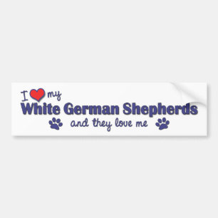 Ik hou van mijn witte Duitse herders (meervoudige Bumpersticker