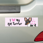 Ik hou van mijn woekerteraar/Speelgoed fox terrier Bumpersticker (Op auto)