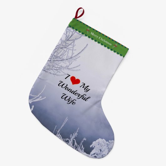 Ik hou van mijn wonderbaarlijke vrouw grote kerstsok (Voorkant (Hangend))