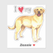 Ik hou van mijn Yellow Lab Vinyl Sticker (Vel)