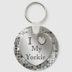 Ik hou van mijn Yorkie Heart Keychain
