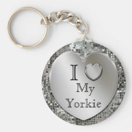 Ik hou van mijn Yorkie Heart Keychain