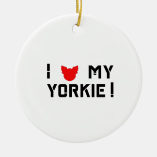 Ik hou van mijn Yorkie Typography Design Keramisch Ornament