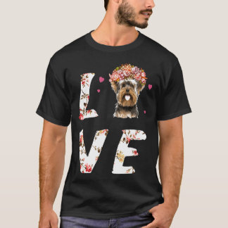 Ik hou van mijn Yorkshire Terrier hondenkop grappi T-shirt