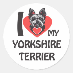 Ik hou van mijn Yorkshire Terrier - Schattigee Yor Ronde Sticker
