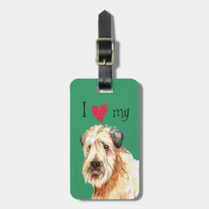 Ik hou van mijn zachte beklede Wheaten Terrier Bagagelabel