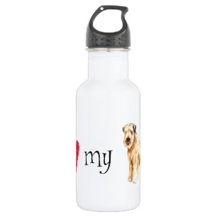 Ik hou van mijn zachte beklede Wheaten Terrier Waterfles