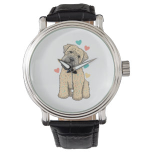 Ik hou van mijn zachte gecoate tarweterriër honden horloge