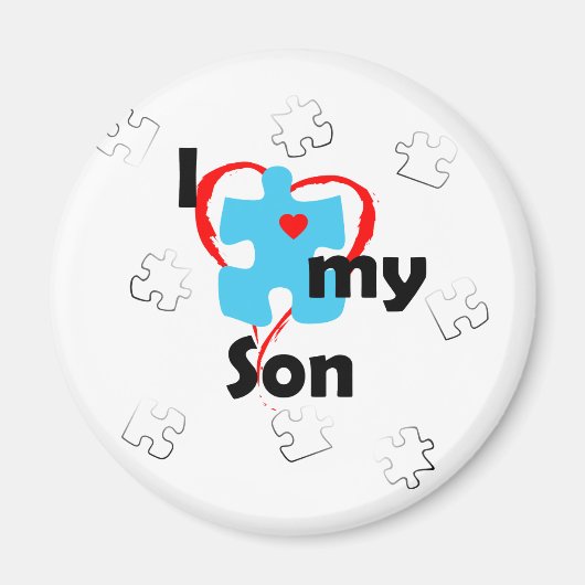 Ik hou van mijn zoon - Autisme Magneet (Voorkant)