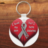 Ik hou van mijn zoon, maar Hate Diabetes Sleutelhanger (Voorkant)