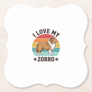 Ik hou van mijn Zorro vintage hondenliefhebber ont Kartonnen Onderzetters
