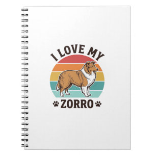 Ik hou van mijn Zorro vintage hondenliefhebber ont Notitieboek
