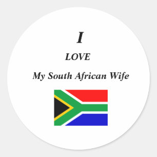 Ik hou van mijn Zuid-Afrikaanse vrouw Classic Roun Ronde Sticker
