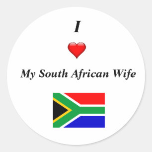 Ik hou van mijn Zuid-Afrikaanse vrouw Ronde Sticker