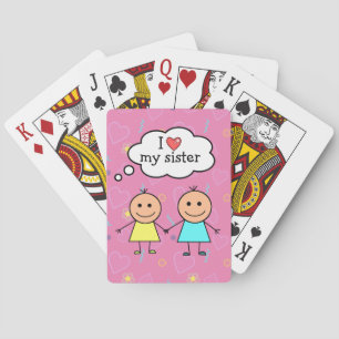 Ik hou van mijn zus pokerkaarten