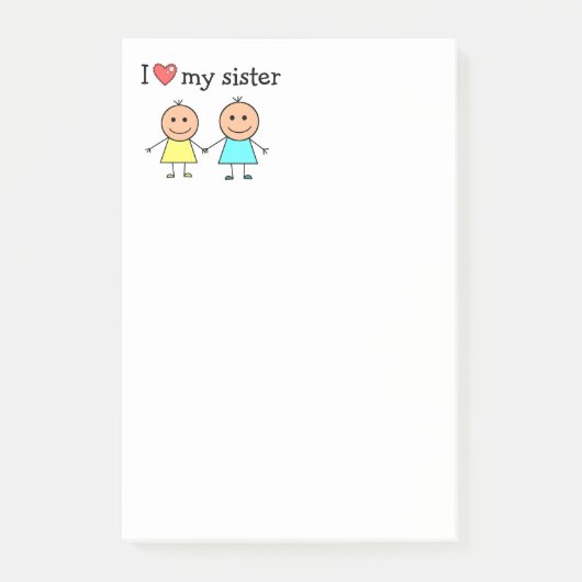 Ik hou van mijn zus post-it® notes (Voorkant)