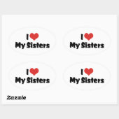 Ik hou van mijn zussen ovale sticker (Vel)