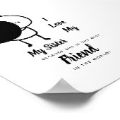 Ik hou van mijn ZUSTER - Beste vriendin Persoonlij Poster (Hoek)