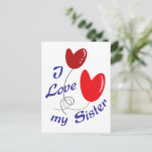 Ik hou van mijn zuster briefkaart (Staand voorkant)