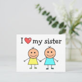 Ik hou van mijn zuster briefkaart (Staand voorkant)