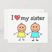 Ik hou van mijn zuster briefkaart (Voorkant / Achterkant)