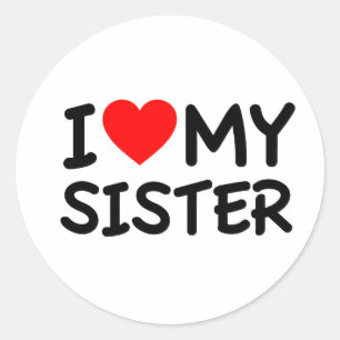 Ik hou van mijn zuster ronde sticker