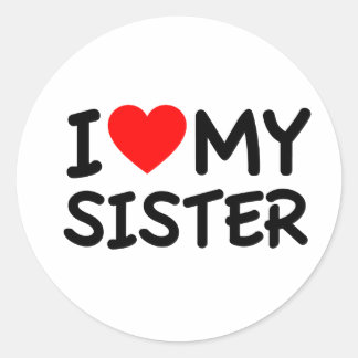 Ik hou van mijn zuster ronde sticker