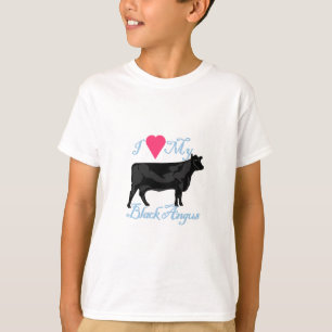 Ik hou van mijn zwarte angus t-shirt