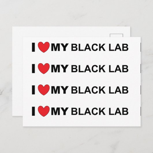 Ik hou van mijn zwarte lab briefkaart (Voorkant / Achterkant)
