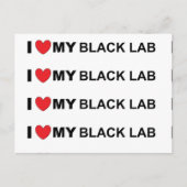Ik hou van mijn zwarte lab briefkaart (Voorkant)