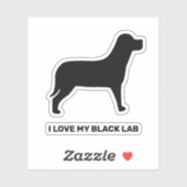 Ik hou van mijn zwarte lab hond silhouet sticker (Vel)