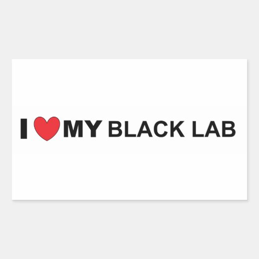 Ik hou van mijn zwarte lab rechthoekige sticker (Voorkant)