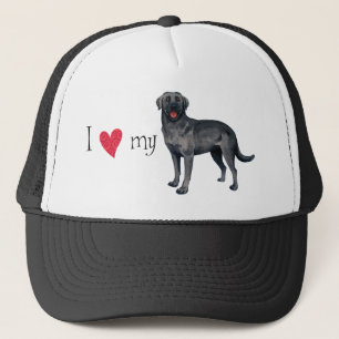 Ik hou van mijn zwarte lab trucker pet