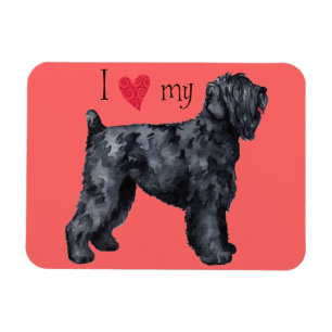 Ik hou van mijn zwarte Russische Terrier Magneet
