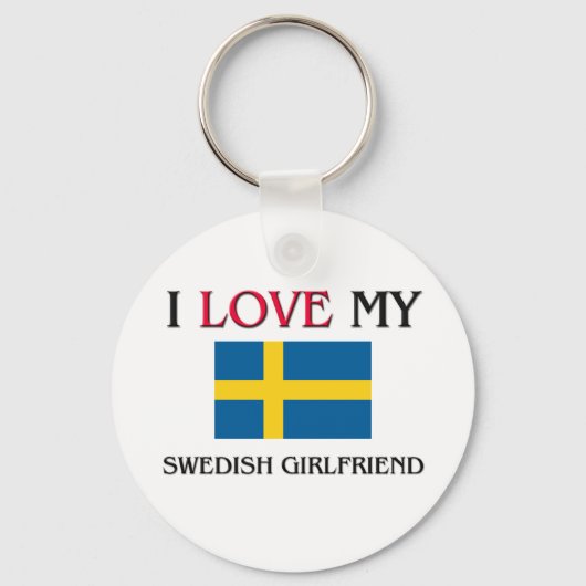 Ik hou van mijn Zweedse Vriendin Sleutelhanger (Voorkant)